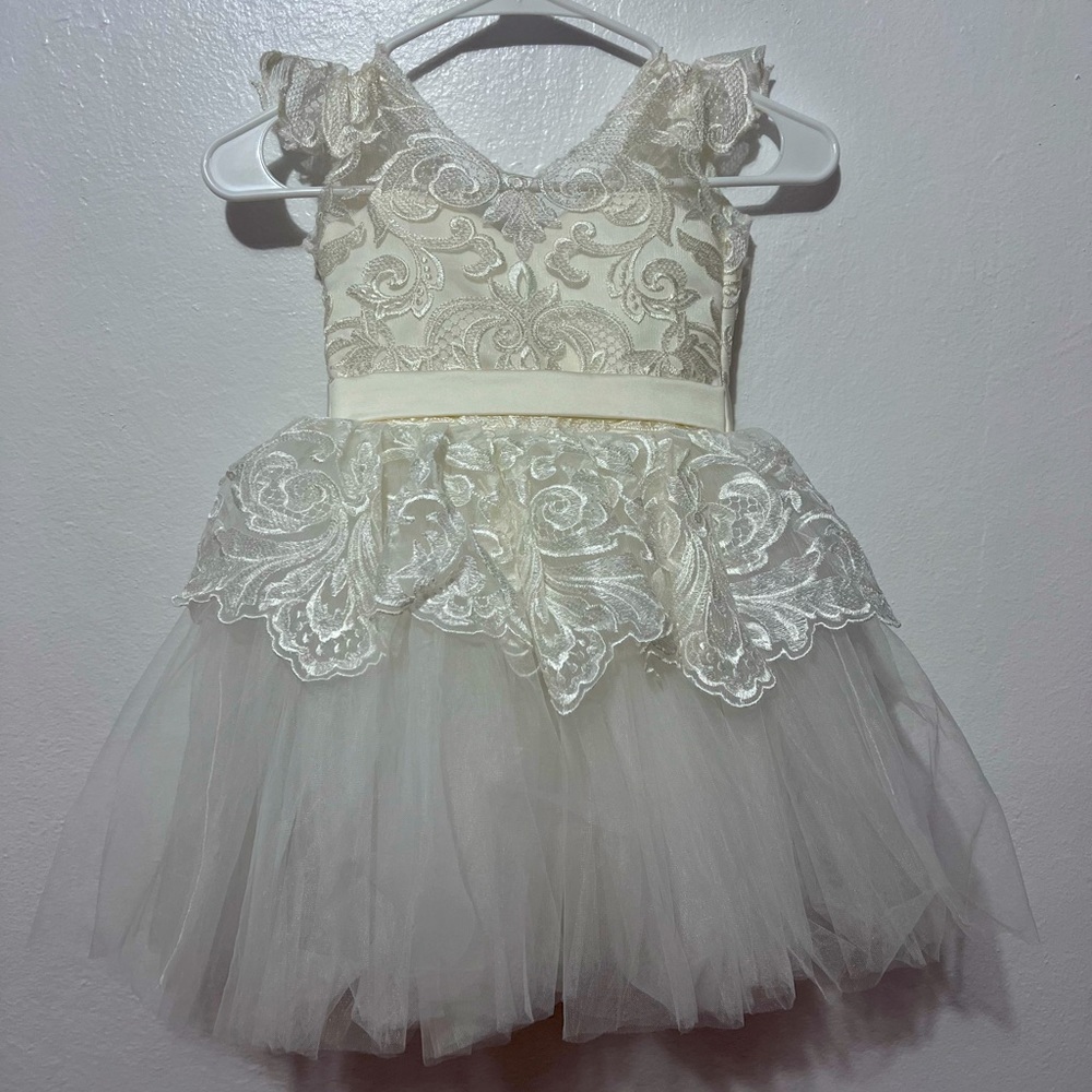 Lace flower girl tutu dress